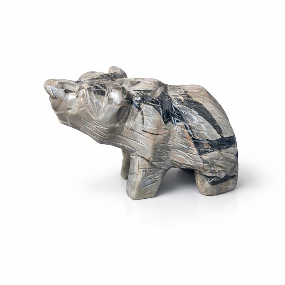 Volcano Agate Bear Carving